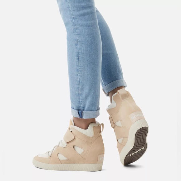 Sorel Women’s Out N About Sport Wedge Bootie ✨ Size 9.5 | neutral cream lace up - Picture 3 of 16